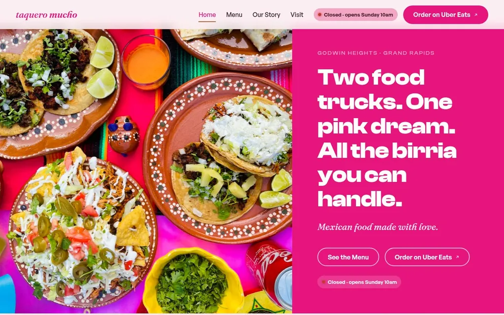Taquero Mucho demo site homepage